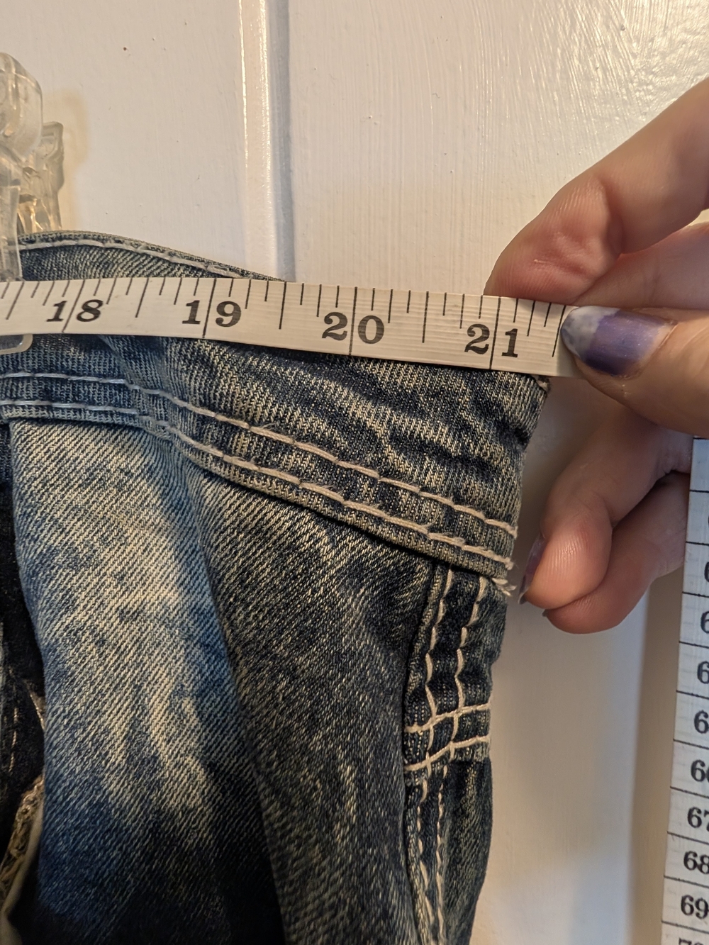 Ninth Hall Printed Idle Blue Wash Wide Leg Jeans Zumiez Grunge WOMEN'S 18 NWOT - Picture 5 of 9